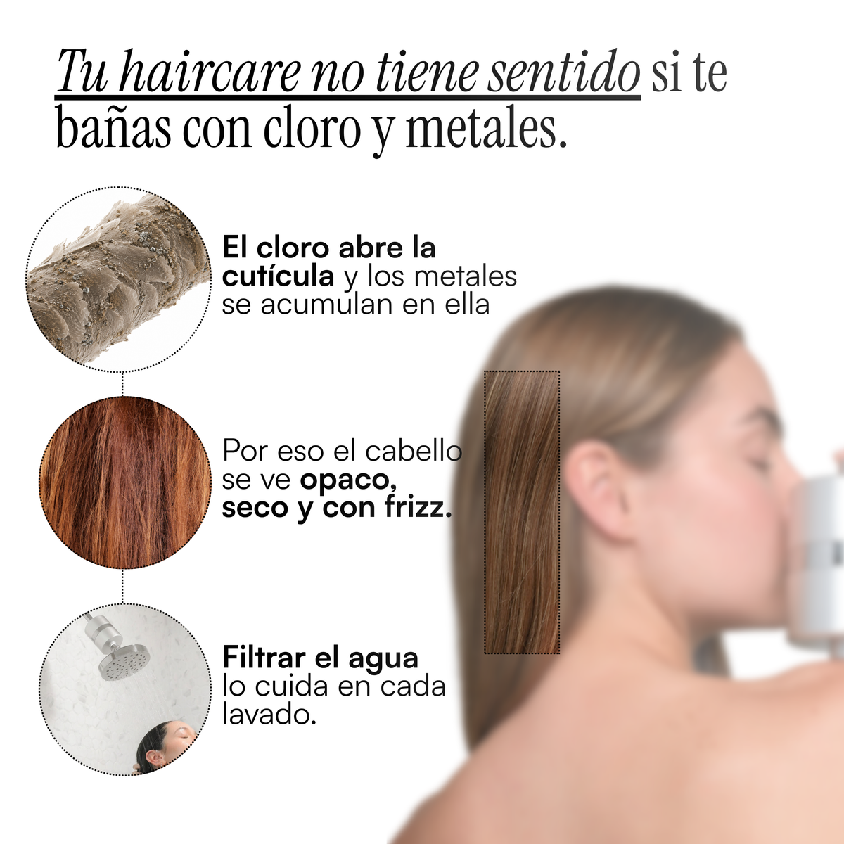 Filtro de regadera para piel y cabello